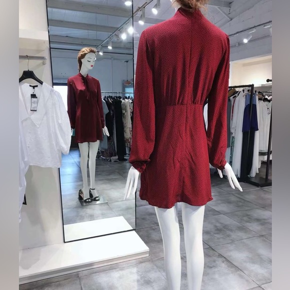 US 6/8 Saint Laurent Tie-Neck Silk Dress NWOT - Picture 12 of 14